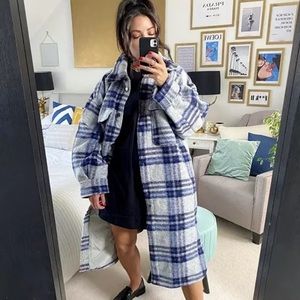 H&M plaid long Schacket/ Jacket